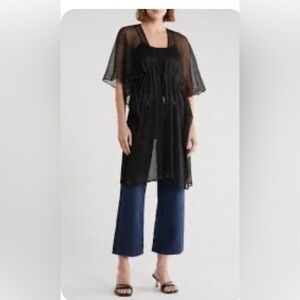Steve Madden Gray Sheer Top